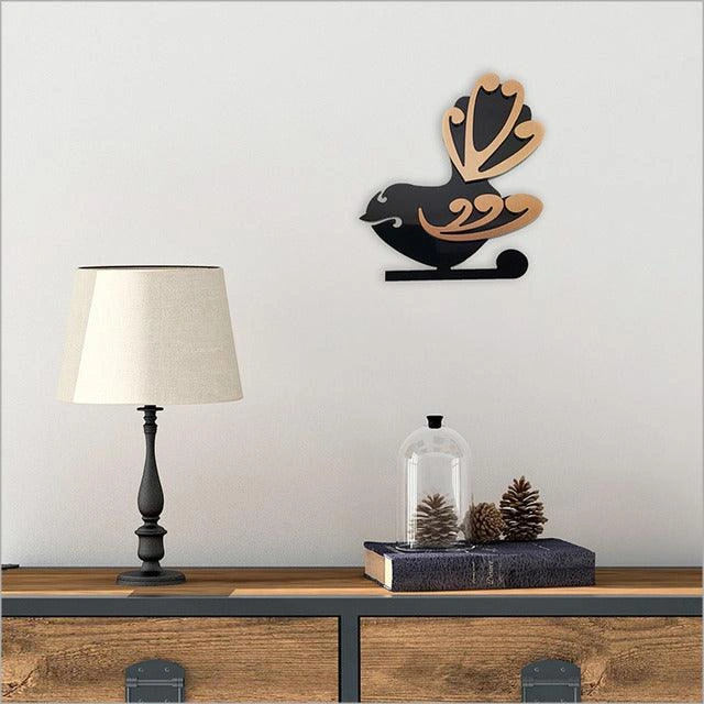 Vibrant Koru Fantail Wall Art – A Stunning Tropical Bird Decor Piece.
