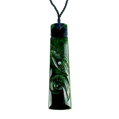 Handcrafted Pounamu Greenstone Toki Manaia Necklace: A Sacred Māori Treasure.